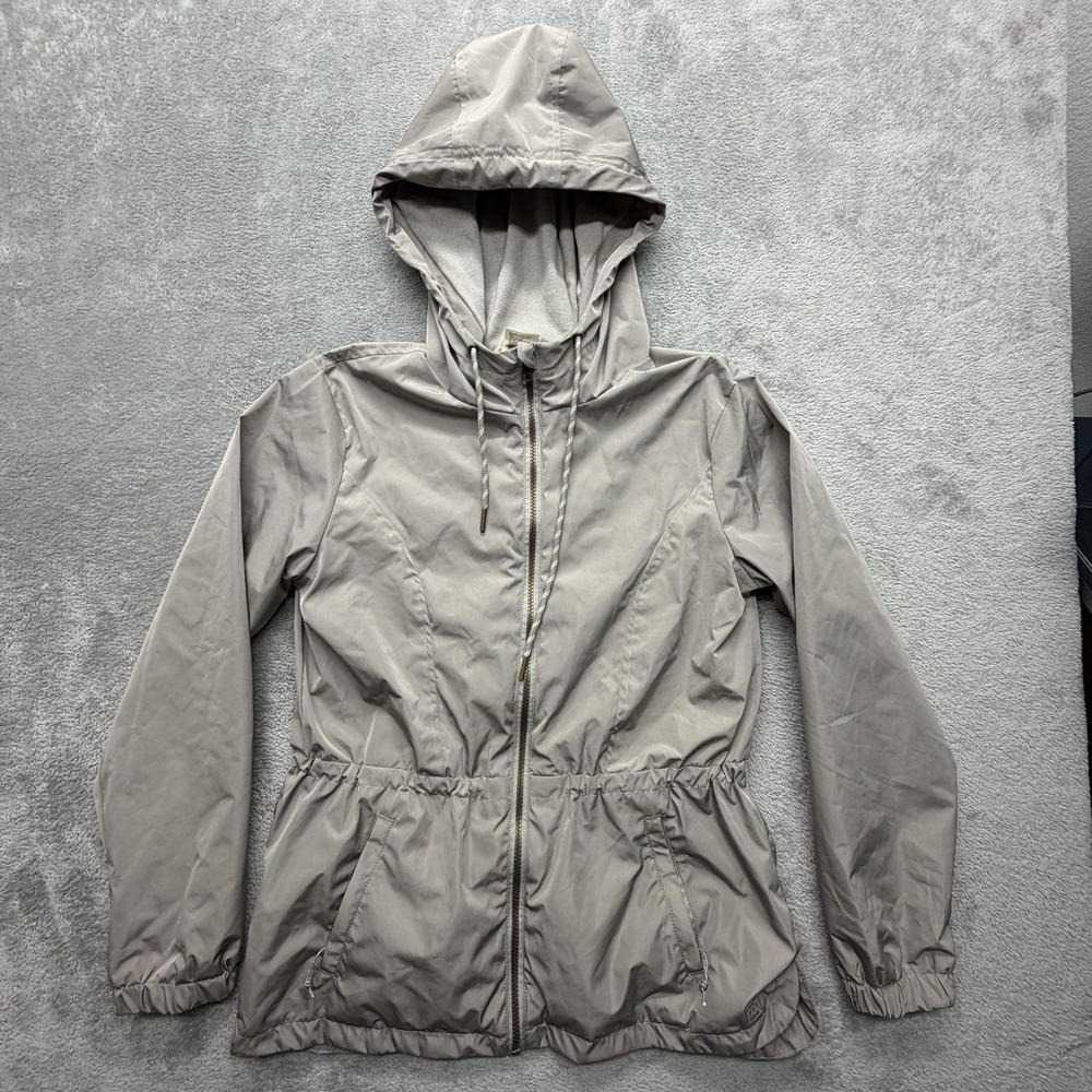 Avalanche Jacket Womens Small Gray Windbreaker‎ Hooded Pockets Full Zip Lined